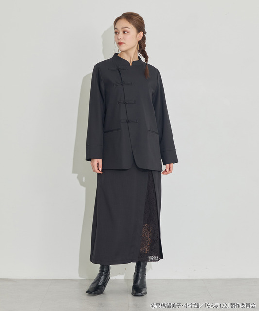 TVアニメ『らんま1/2』× earth music＆ecology Japan Label「チャイナスカート」ブラック　着用イメージ（C）高橋留美子・小学館/「らんま1/2」製作委員会