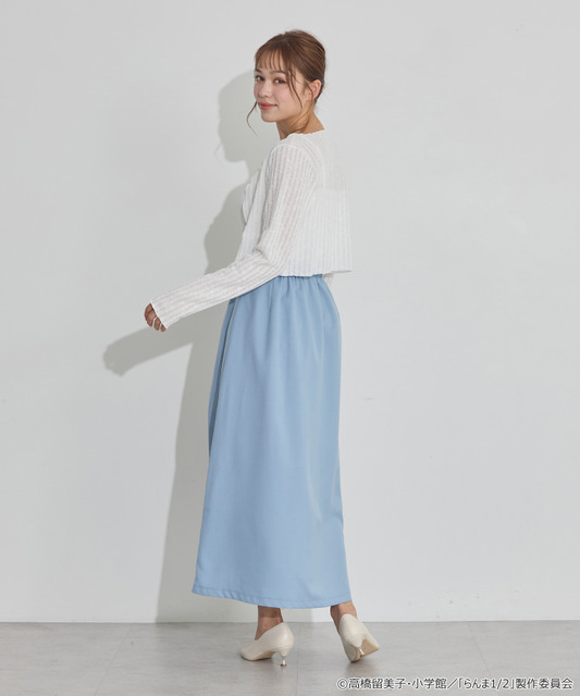 TVアニメ『らんま1/2』× earth music＆ecology Japan Label「チャイナスカート」ライトブルー　着用イメージ（C）高橋留美子・小学館/「らんま1/2」製作委員会