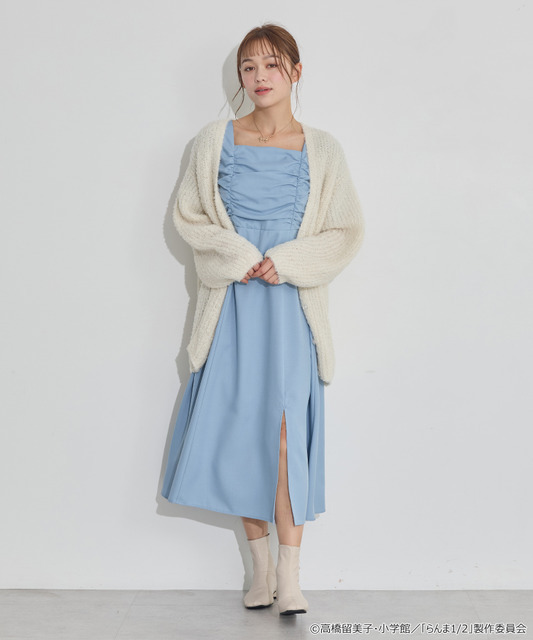 TVアニメ『らんま1/2』× earth music＆ecology Japan Label「チャイナワンピース」ライトブルー　着用イメージ（C）高橋留美子・小学館/「らんま1/2」製作委員会