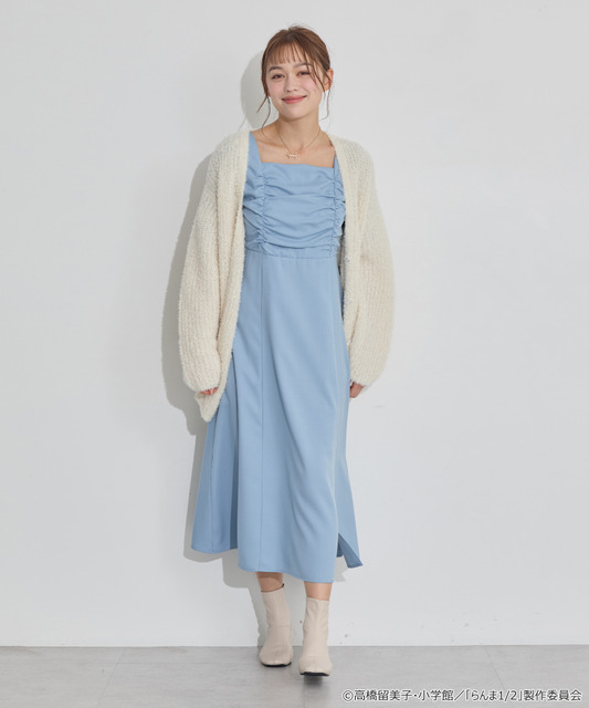 TVアニメ『らんま1/2』× earth music＆ecology Japan Label「チャイナワンピース」ライトブルー　着用イメージ（C）高橋留美子・小学館/「らんま1/2」製作委員会