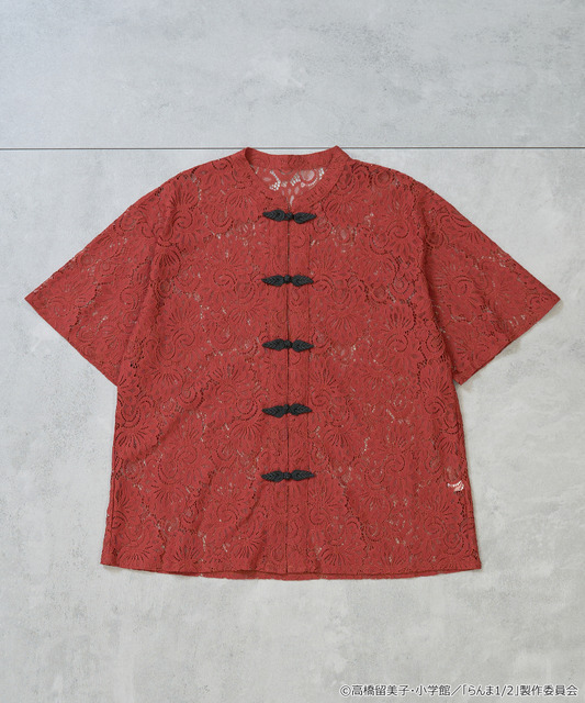 TVアニメ『らんま1/2』× earth music＆ecology Japan Label「チャイナレースシャツ」ボルドー（C）高橋留美子・小学館/「らんま1/2」製作委員会