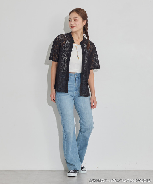 TVアニメ『らんま1/2』× earth music＆ecology Japan Label「チャイナレースシャツ」ブラック　着用イメージ（C）高橋留美子・小学館/「らんま1/2」製作委員会