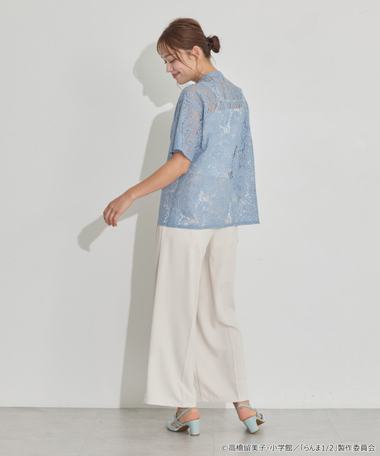 TVアニメ『らんま1/2』× earth music＆ecology Japan Label「チャイナレースシャツ」ライトブルー　着用イメージ（C）高橋留美子・小学館/「らんま1/2」製作委員会