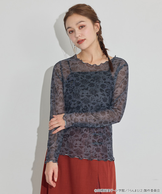 TVアニメ『らんま1/2』× earth music＆ecology Japan Label「シアートップス」ブラック　着用イメージ（C）高橋留美子・小学館/「らんま1/2」製作委員会