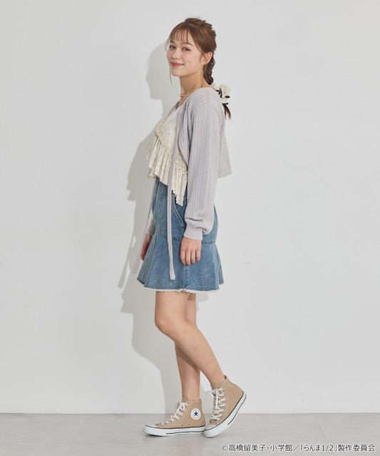 TVアニメ『らんま1/2』× earth music＆ecology Japan Label「シアービスチェ」アイボリー　着用イメージ（C）高橋留美子・小学館/「らんま1/2」製作委員会