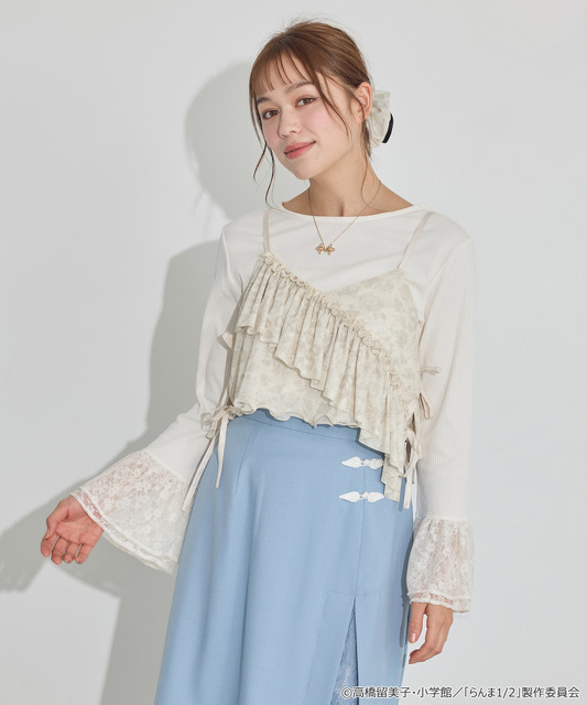 TVアニメ『らんま1/2』× earth music＆ecology Japan Label「シアービスチェ」アイボリー　着用イメージ（C）高橋留美子・小学館/「らんま1/2」製作委員会