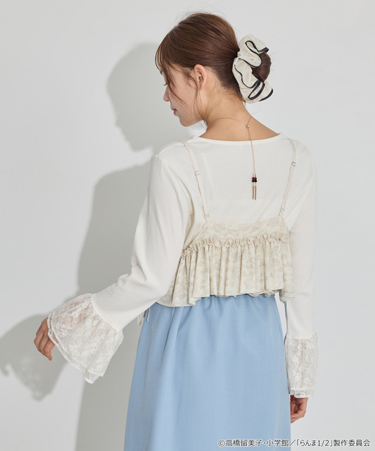 TVアニメ『らんま1/2』× earth music＆ecology Japan Label「シアービスチェ」アイボリー　着用イメージ（C）高橋留美子・小学館/「らんま1/2」製作委員会