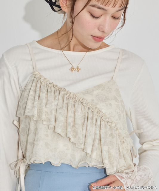 TVアニメ『らんま1/2』× earth music＆ecology Japan Label「シアービスチェ」アイボリー　着用イメージ（C）高橋留美子・小学館/「らんま1/2」製作委員会