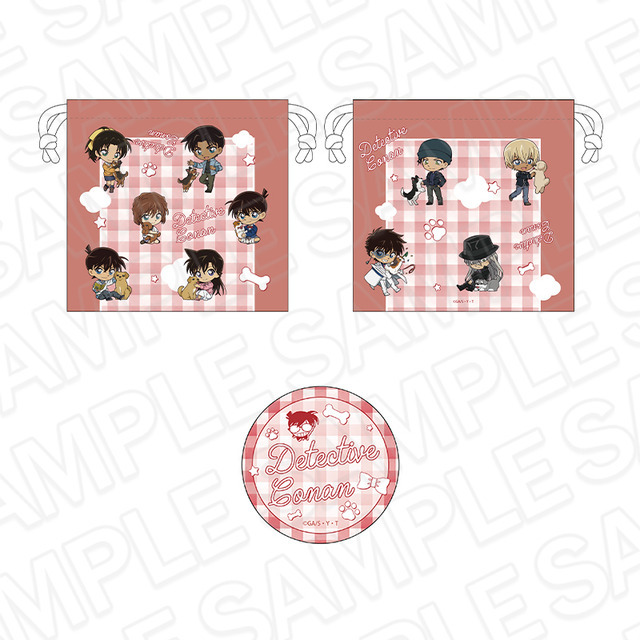 巾着&缶ミラーセット　デフォルメいぬ ver.2