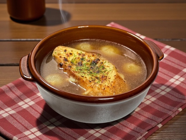 「たまねぎたまちゃんのオニオングラタンスープ」