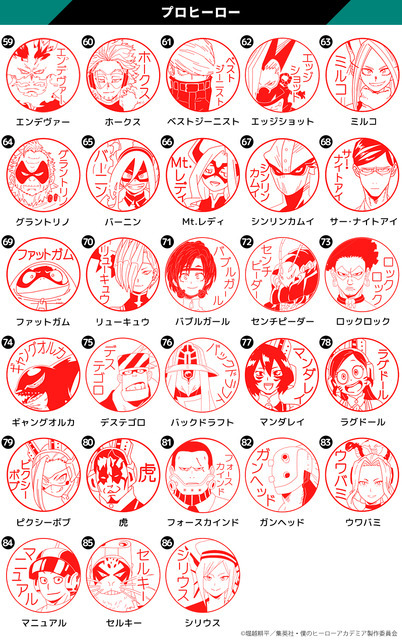 印鑑はんこSHOPハンコズ「僕のヒーローアカデミア はんこコレクション」（C）堀越耕平／集英社・僕のヒーローアカデミア製作委員会