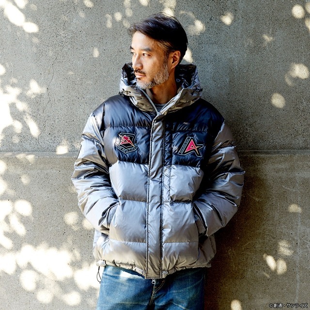 STRICT-G nishikawa『機動戦士ガンダム 逆襲のシャア』アップサイクルダウンジャケット アムロ・レイ　着用イメージ