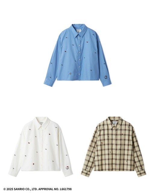 HELLO KITTYリボン刺繍シャツ