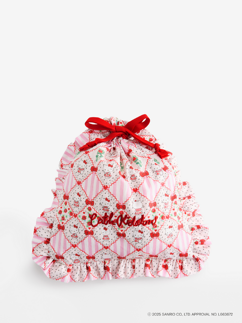 ハローキティ×Cath Kidston「ドローストリングポーチ Patchwork」