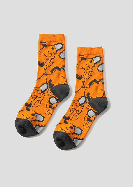 アニメ『チェンソーマン』×グラニフ「ポチタ パターン｜ミドルソックス」