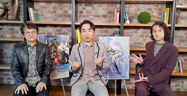 座談会写真（左から 赤根和樹、関 智一、三木眞一郎）