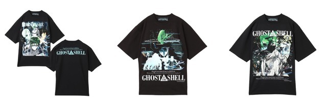 GHOST IN THE SHELL x Kosuke Kawamura x atmos コラボTシャツ（全3種） 販売予定価格：各¥12,100（税込）