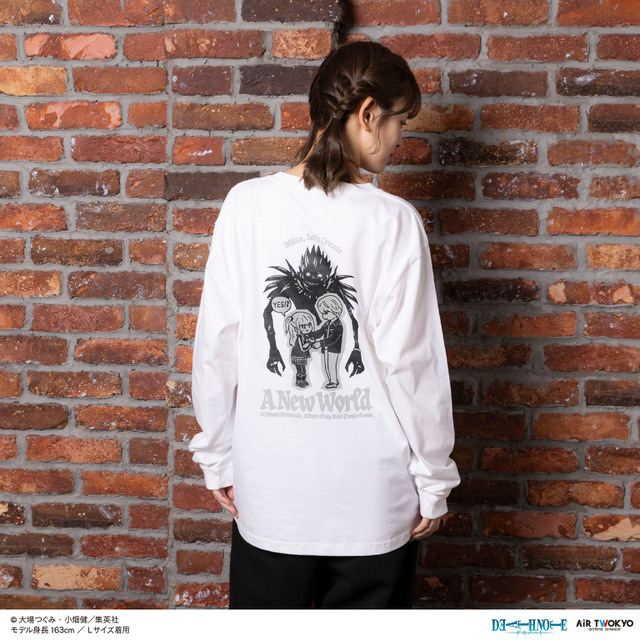 シーンイラストロングスリーブTシャツ 3（夜神月＆弥海砂＆リューク）ホワイト