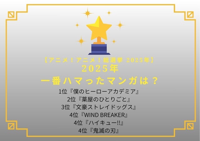 【2025年あなたが一番ハマったマンガは？】第1位~第5位