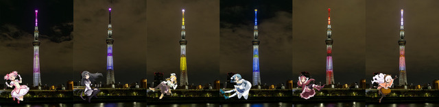 「東京スカイツリー×魔法少女まどか☆マギカ　月夜のワルツ」特別ライティング点灯を実施