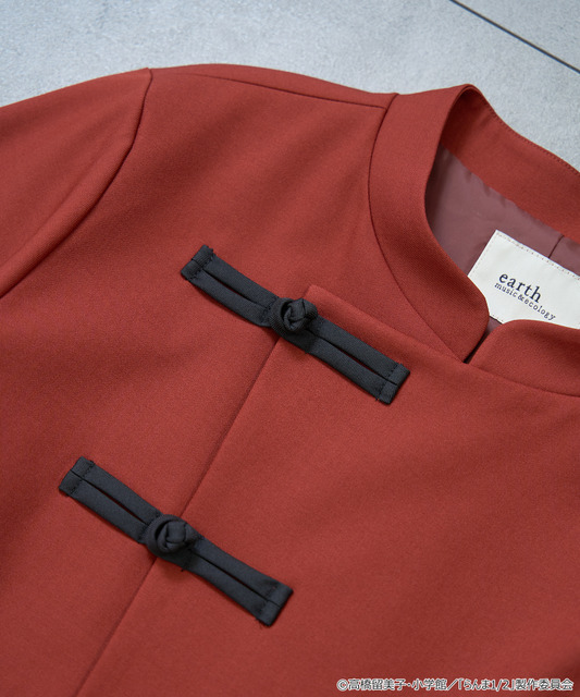 TVアニメ『らんま1/2』× earth music＆ecology Japan Label「チャイナシャツジャケット」ボルドー（C）高橋留美子・小学館/「らんま1/2」製作委員会