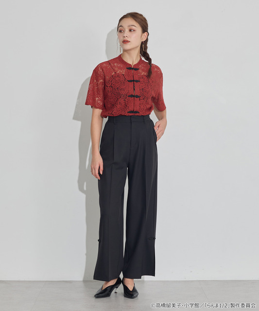 TVアニメ『らんま1/2』× earth music＆ecology Japan Label「チャイナパンツ」ブラック　着用イメージ（C）高橋留美子・小学館/「らんま1/2」製作委員会