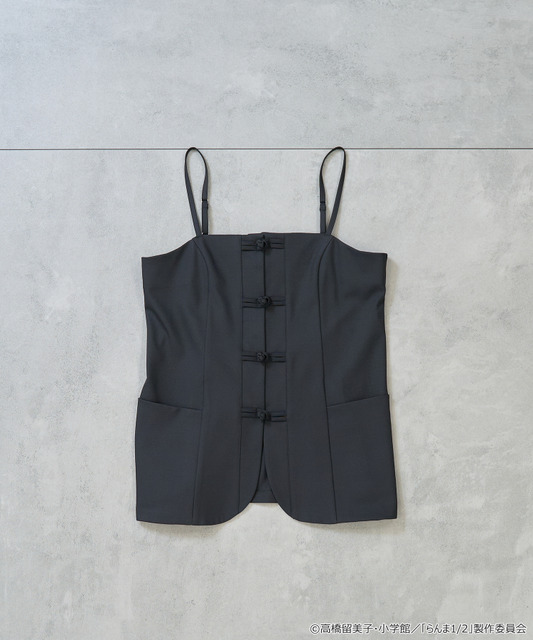 TVアニメ『らんま1/2』× earth music＆ecology Japan Label「チャイナビスチェ」ブラック（C）高橋留美子・小学館/「らんま1/2」製作委員会