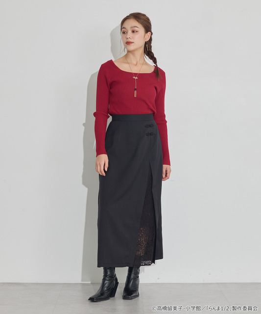 TVアニメ『らんま1/2』× earth music＆ecology Japan Label「チャイナスカート」ブラック　着用イメージ（C）高橋留美子・小学館/「らんま1/2」製作委員会