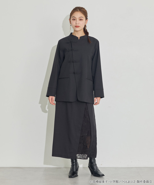 TVアニメ『らんま1/2』× earth music＆ecology Japan Label「チャイナスカート」ブラック　着用イメージ（C）高橋留美子・小学館/「らんま1/2」製作委員会