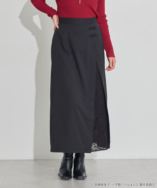 TVアニメ『らんま1/2』× earth music＆ecology Japan Label「チャイナスカート」ブラック　着用イメージ（C）高橋留美子・小学館/「らんま1/2」製作委員会