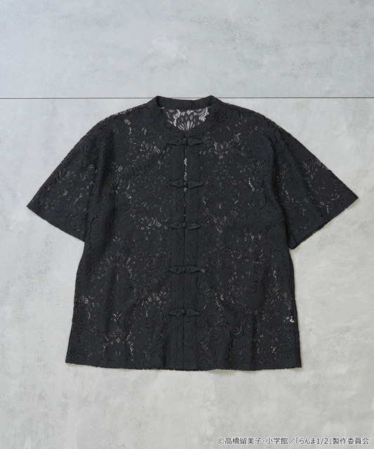 TVアニメ『らんま1/2』× earth music＆ecology Japan Label「チャイナレースシャツ」ブラック（C）高橋留美子・小学館/「らんま1/2」製作委員会