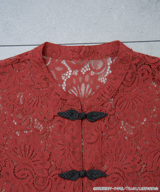 TVアニメ『らんま1/2』× earth music＆ecology Japan Label「チャイナレースシャツ」ボルドー（C）高橋留美子・小学館/「らんま1/2」製作委員会