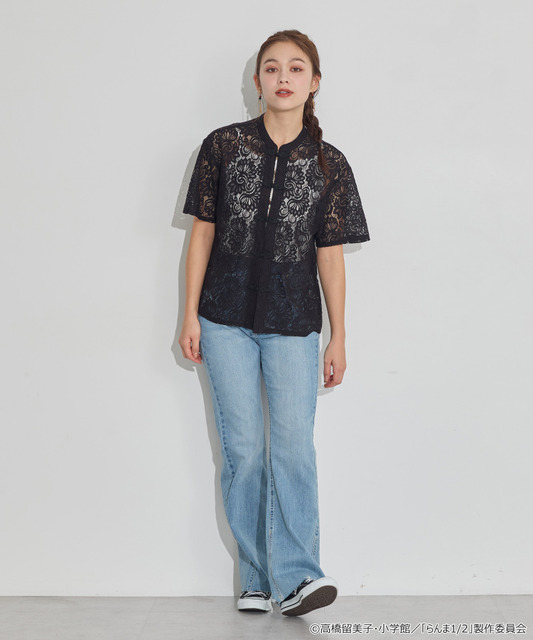 TVアニメ『らんま1/2』× earth music＆ecology Japan Label「チャイナレースシャツ」ブラック　着用イメージ（C）高橋留美子・小学館/「らんま1/2」製作委員会