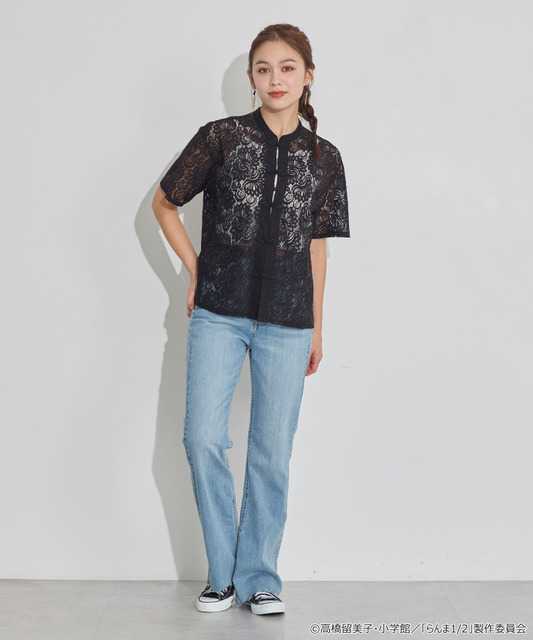TVアニメ『らんま1/2』× earth music＆ecology Japan Label「チャイナレースシャツ」ブラック　着用イメージ（C）高橋留美子・小学館/「らんま1/2」製作委員会