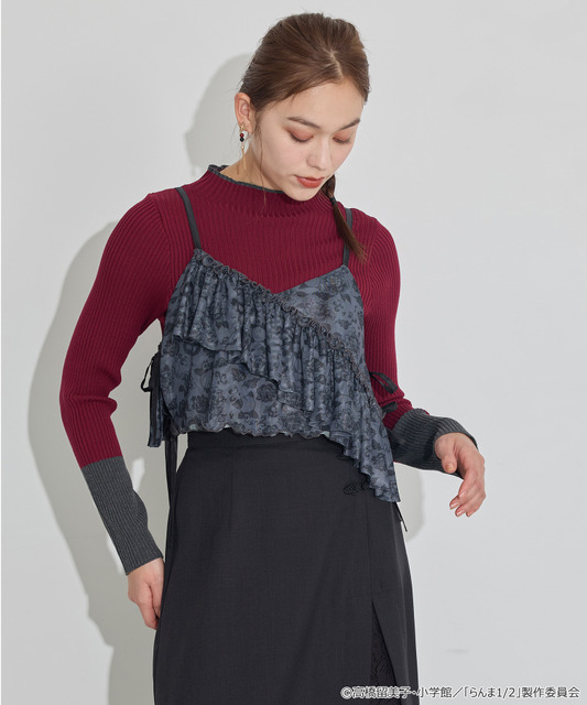 TVアニメ『らんま1/2』× earth music＆ecology Japan Label「シアービスチェ」ブラック　着用イメージ（C）高橋留美子・小学館/「らんま1/2」製作委員会