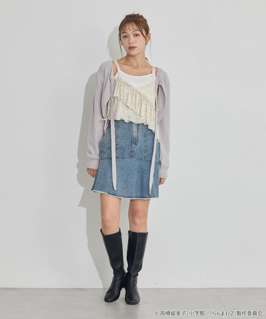 TVアニメ『らんま1/2』× earth music＆ecology Japan Label「シアービスチェ」アイボリー　着用イメージ（C）高橋留美子・小学館/「らんま1/2」製作委員会