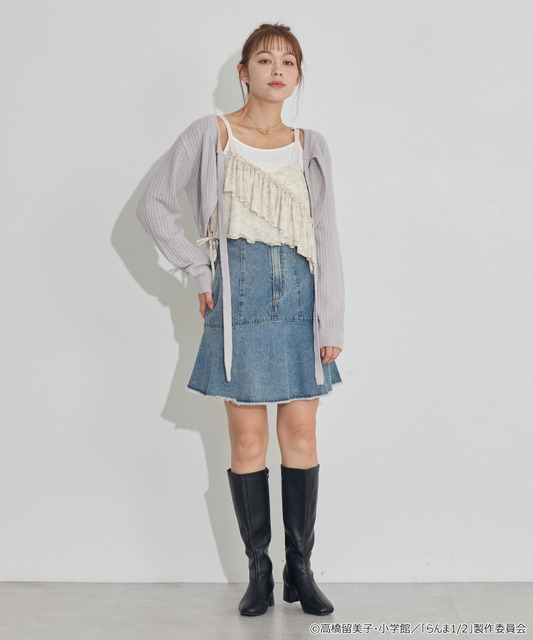 TVアニメ『らんま1/2』× earth music＆ecology Japan Label「シアービスチェ」アイボリー　着用イメージ（C）高橋留美子・小学館/「らんま1/2」製作委員会