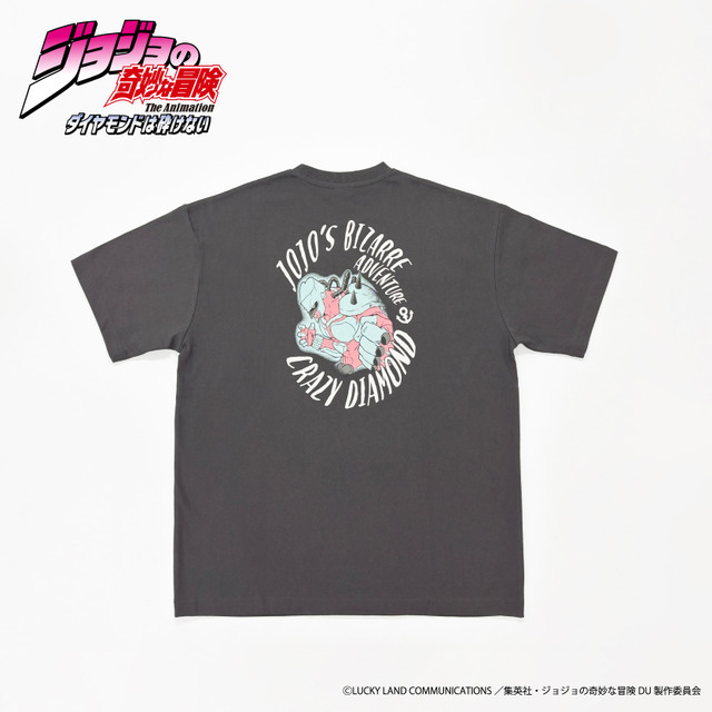 アニメ『ジョジョの奇妙な冒険 ダイヤモンドは砕けない』　「クレイジー・ダイヤモンド」プリントＴシャツ