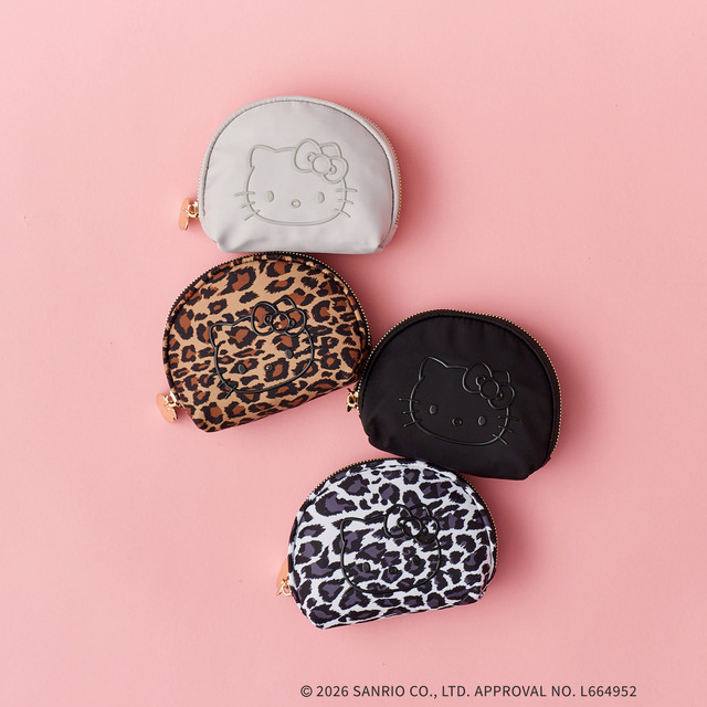 HELLO KITTY × OPAQUE.CLIP「立体フェイスプリントシェルポーチ」（全4色）