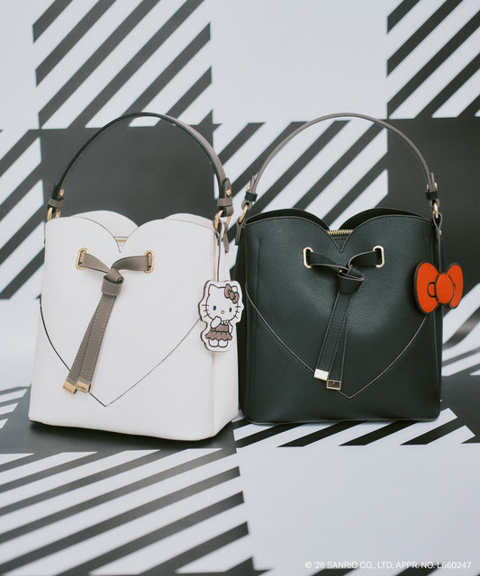 HELLO KITTY×VIS「ハートカットバッグ」White / Black