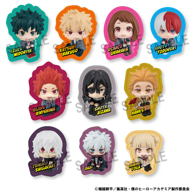 るかっぷダイカットステッカー　各495円（税込）（C）堀越耕平／集英社・僕のヒーローアカデミア製作委員会