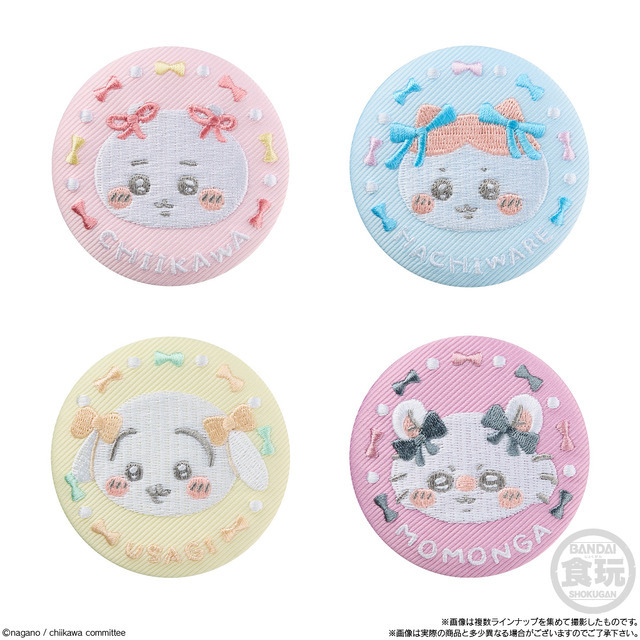 「ちいかわ 刺繍缶バッジビスケット２」刺繍缶バッジ