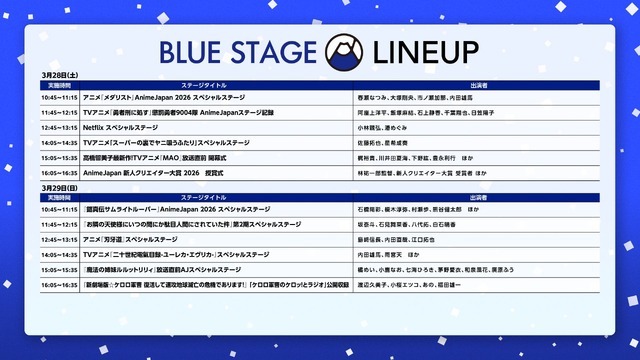 「AnimeJapan 2026」BLUEステージ