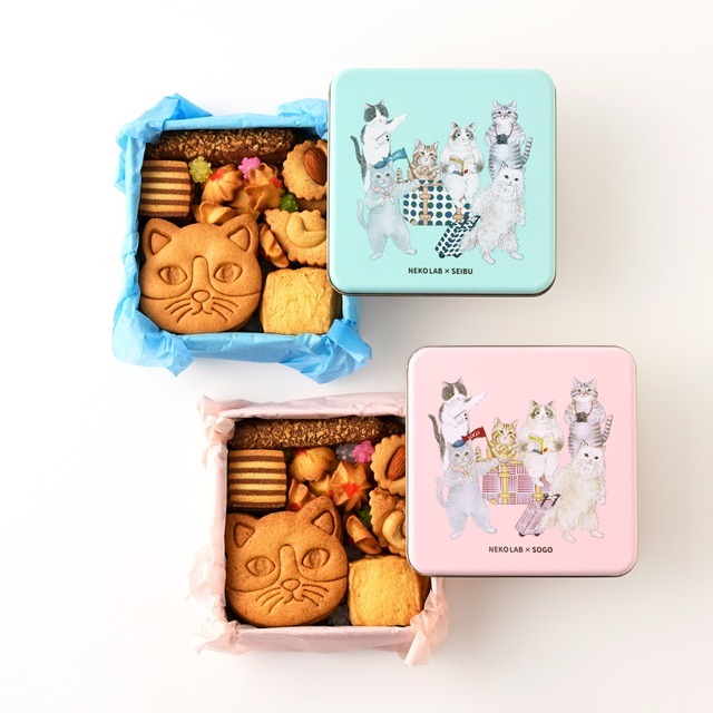 NEKO LAB／西武×NEKO LAB　オリジナルデザインクッキー缶、そごう×NEKO LAB　オリジナルデザインクッキー缶