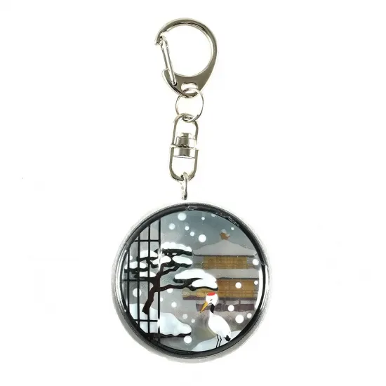 和柄・ボンボンドロップキーチャーム 雪景色