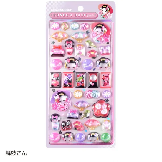 和柄・ボンボンドロップシール 舞妓さん