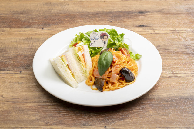 GiGOコラボカフェ「黒子のバスケ」_黒子＆火神　ゆで卵サンドとトマトソースパスタセット