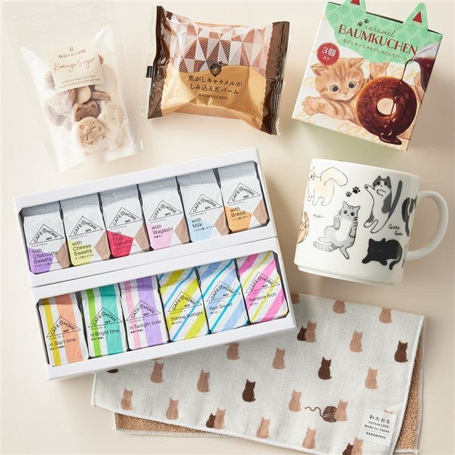 ＜マグ・タオル付き＞ 猫づくし ごほうびコーヒータイムセット