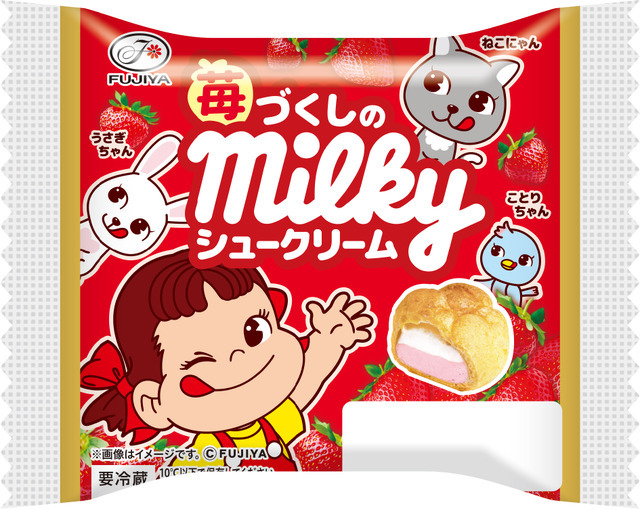 苺づくしのミルキーシュークリーム