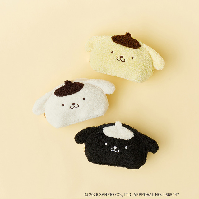 【ポムポムプリン】ふわふわフェイスポーチ